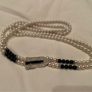Gatsby Double Strand Long Pearl Necklace